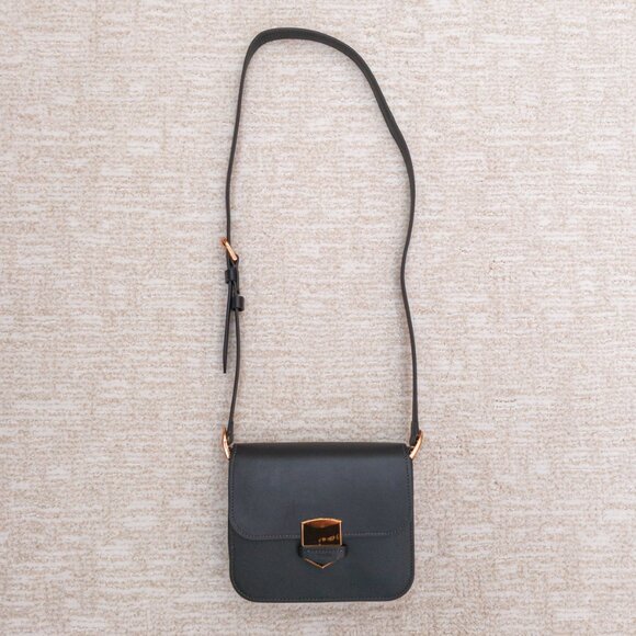Fossil Lennox Black Leather Crossbody Bag – Gold Hardware, Sleek & Structured - Picture 2 of 13